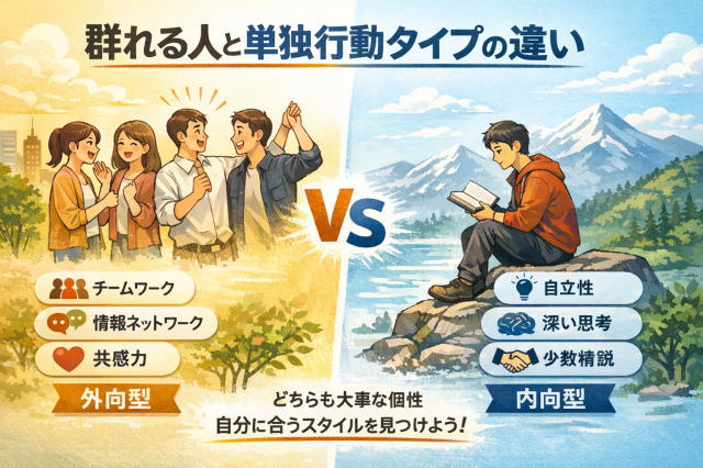 群れる人と単独行動タイプの違い｜性格の特徴と心理を解説
