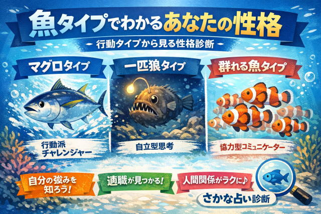 魚タイプでわかるあなたの性格｜行動タイプから見る性格診断まとめ