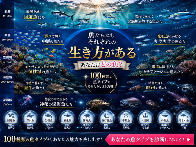 さかな占いとは?四柱推命と手相を組み合わせた新しい魚タイプ診断